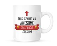 This Is What An Awesome Great Uncle Looks Like - Tea/Coffee Mug/Cup - Red Ribbon Design - Great Gift Idea