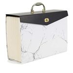 U Brands Fashion Expandable File Folder, Legal Size, 19 Pockets, Marble Print