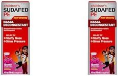 Sudafed Children's PE Nasal Decongestant, Liquid Cold Relief Medicine with Phenylephrine HCl, Alcohol Free and Sugar-Free, Berry-Flavored, 4 fl. oz