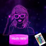 Tay Cool Night Light,3D TS Singer Merch Lamp Gifts for Fans 16 Color Changing Light with Remote,Room Decor Night lamp Christmas Birthday Gift for Teens Music Lover Boys Girls