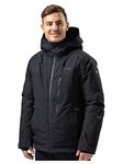 fit space Snow Ski Jacket for Men Windproof Waterproof Breathable Insulated Snowboard Coat, Charcoal, XL