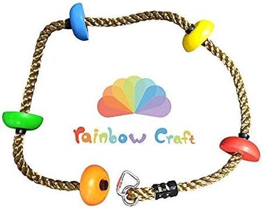 Rainbow Craft Colorful Climbing Rope - 6.5ft with 5 Knotted Foot - Kids Ninja Rope for Ninja Warrior Slackline Obstacle Course Accessories Kids Swing Set Backyard Play