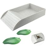 3 PCS Tortoise Food Dish with Ramp and Tortoise Water Bowl,Gray Reptile Water Bowl,Reptile Water Dish Amphibians Habitat,Reptile Water Bowl for Turtles,Horned Frogs and Lizards