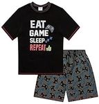 Boys Eat Game Sleep Controller short Pyjamas (11-12 Years) Black