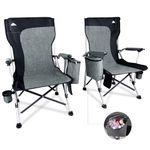 Ablazer 2 Pack Camp Chairs for Adults, Portable Hunting Chair Supports 330lbs, Oversized Heavy Duty Folding Chair for Camping Padded Seat Outdoor Lawn Folding Chair with Side Pockets