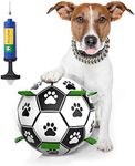 Canmilar Dog Toys Soccer Ball with Straps, Interactive Dog Toys for Tug of War, Puppy Birthday Gifts, Dog Tug Toy, Dog Water Toy, Durable Dog Balls for Dog.(6 Inch)