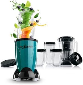 GOURMETmaxx Mr. Magic Mixer | Smoothie Maker avec paquet d'accessoires XXL | 18 pièces | Blender avec couvercles anti-fuite pour conserver la fraîcheur | Pour shakes, smoothies etc.