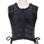 Xpccj Equestrian Vest, Horse Riding Vest, Safety Equestrian Horse Riding Training Vest Protective Body Protector Gear Various size, Black Waistcoat for Adult Men Women Kids Children