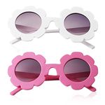 2 Pairs Baby Sunglasses Kids Sunglasses Flower Sunglasses Polarized Sunglasses UV400 Protection, Kids Sunglasses Girls Toddler Sunglasses, for Toddler Girls and Boys Gifts, Age 0-8 for Party Beach