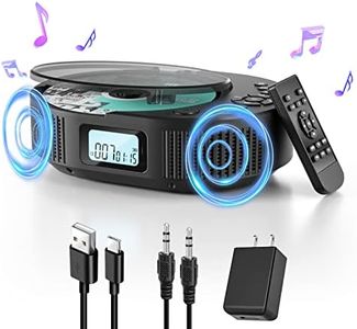 CD Player Portable, FELEMAN Upgraded 2 in 1 Portable CD Player & Bluetooth Speaker, Rechargeable Boombox CD Player for Car/Home with Remote Control, FM Radio, Support AUX/USB, Headphone Jack