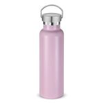 Neihepal Pink Stainless Steel Water Bottles,20 Ounce Vacuum Insulated Double Wall Travel Bottle with Leak Proof Lid of Handle,Metal Reusable Standard Mouth Flask Thermoses for School,Hikers,Gift