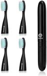 MitButy Travel Electric Toothbrush with 4 Brush Heads, Battery Operated Waterproof Portable Sonic Electric Toothbrush Set - with Snap-on Travel Case Ideal for Travelling/Business/Holiday/Gym/Office