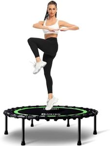 DARCHEN 400LBS Rebounder Trampoline for Adults, Indoor Mini Trampoline Silent Fitness Trampoline Small Bungee Rebounder Jumping Cardio Trainer Workout Exercise Workout with Handrail Bar [40 Inch]