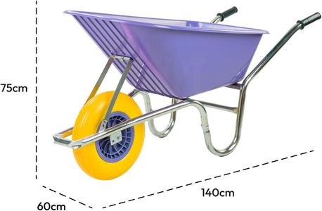 KCT 110L Heavy Duty Garden Wheelbarrow – Purple, Puncture Proof Tyre