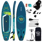 TIGERXBANG Inflatable Stand Up Paddle Board 11'×34"×6" with Complete Accessories, Versatile Premium Paddle Boards for Adults/Youth, Paddle Board Wave Rider Dancer Collection-Navy Blue
