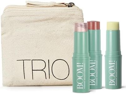 Boomstick Trio ® Rose Nude 3 Pack Cream Blush Makeup - Rose Nude Blush Stick, Highlighter Stick & Moisturizer for Cheeks, Eyes & Lips - Boom Sticks by Cindy Joseph for Older Women
