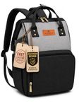 Motherly Patented Diaper Bag Backpack for Mothers | Waterproof Baby Travel & Maternity Bag | Multiple Compartments, Insulated Bottle Pockets, Warranty | Crown Series Black & Gray