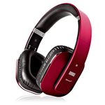 August EP650 Bluetooth Wireless Over Ear Headphones with aptX LL Low Latency/Multipoint/NFC / 3.5mm Audio in/Headset Microphone - Red