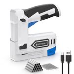 Bielmeier Electric Staple Gun, 2 in 1 Lithium-ion Electric Stapler, 4V Cordless Brad Nailer Kit with Staples Nails, USB Charger, Power Tacker for Upholstery, Material Repair, Carpentry, DIY