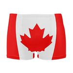 Dallonan Mens Swimming Boxer Briefs American Flag Quick Dry Athletic Swimsuit, Canada Flag, X-Large Short