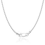 Jewlpire 925 Sterling Silver Chain Necklace for Women Men 1.35mm Diamond Cut Rope Chain - Italian Hypoallergenic Replacement Silver Necklace Chain Super Shiny & Durable Silver Chains 18 In