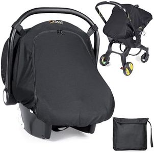 Orzbow Universal Baby Car Seat Sun Shade,Breathable Baby Car Seat Cover with Side Air Holes and Zip Window,UPF50+ Blackout Blind for Baby Napping,Sleep Aid for Baby Car Seat,Blocks 99% of UV,Black