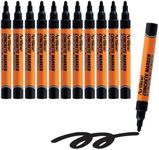 Artline Professional Concrete Permanent Markers with Durable 1.5mm Bullet Tip, Heavy Duty and Ideal for Rough Surfaces, Quick-Dry Ink Construction Markers, and for Parking Lot Marking - Black, 12-Pack