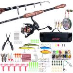 Goture Travel Fishing Rod and Reel Combo, Telescopic Fishing Rod Combo, Portable Fishing Pole Spinning Reels, Collapsible Fishing Rod Starter Kit with Carrier Bag for Travel Fishing, 1.8M/5.91FT