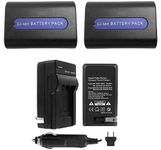 Ultrapro 2-Pack NP-FH40 / NP-FH50 High-Capacity Replacement Batteries with Rapid Travel Charger for Select Sony Models