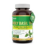 Herba Organic Holy Basil Capsules – 3,500mg Equivalent | 120 Vegetable Capsules | 350mg - 10:1 Extract | Tulsi Helps Relieve Cough, Cold, and Mucus Buildup | Made in Canada