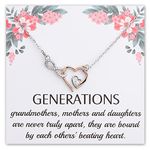 Gzrlyf 3 Generation Necklace for Grandma Mom Daughter Infinity Heart Necklace Generations Gift (Generation Infinity Heart N)