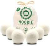 Nooril Tumble Dryer Balls Pack of 6 - Handmade Reusable Organic Wool Laundry Balls for Fabric Softening, Reduce Drying Time, Noise, Static-Cling & Wrinkles with No Bad Odor