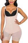 SHAPERX Shapewear for Women Tummy Control Fajas Colombianas Body Shaper Butt Lifter Thigh Slimmer Shorts, Beige, Large