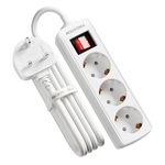 European to UK Plug Adapter for European Electronic Device, EU to UK Plug Adapter 3 AC Outlet, Travel from France, Italy, Spain, Germany,13A/3250W