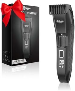 REHOYO Beard Trimmer for Men Adjustable: Professional Cordless Trimmer with 20-Length Dial – Waterproof Hair Clippers w/Stainless Steel Blades for Beard, Mustache & Face Grooming – Gifts for Dad & Him