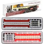 Ygmylandbb LED Trailer Tail Lights, Truck Tail Light, Sequential Flowing Tail Light, 12V Turn Signal Parking Reverse Brake Running lights modes five-in-one. for Truck Trailer Boat Pickup RV, 2Pcs