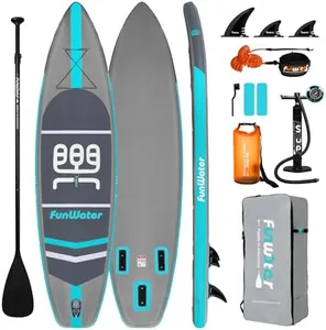 FunWater Stand Up Paddle Board Ultra-Light Inflatable Paddleboard with SUP Accessories for Adults & Youth of All Skill Levels