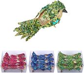 ZHANYIGY 6pcs Artificial Bird with Clip- 4.25" Green/Gold Bird Chrsitmas Tree Ornament Christmas Holy Wreath Decorations