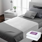 Lynmark® 2x Washable Bed Protector/Pad with Tucks - Double Bed Size, Premium mattress protector for Incontinence & Bed wetting, 100% Waterproof mat, Absorbs up to 8 Cups, 135x85 cm White