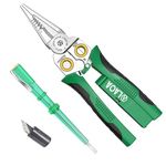 LAOA Wire Stripper with Electricity Measurement Function,8-in-1 Wire Stripping Pliers for Cutting and Pulling Wires, Cable Scissors for Scraping and Pressing Wires,with Voltage Test (LA324108)