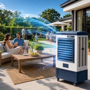 8979 CFM Swamp Cooler, 60" Evaporative Air Cooler with 36 Gal Water Tank, Cooling AC Fan with 120° Oscillation, Portable Outdoor Air Conditioner for Waregouse,Patio,Garage, Commercial Use