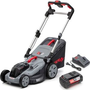 IKRA 3in1 Rasenmäher Mulchmäher IB-LM 43, Rasenflächen bis 600m², Schnittbreite 43cm, Schnitthöhe 30-75mm, inkl. Akku 36V 4Ah & Ladegerät, kompatibel mit Bosch