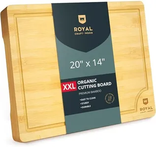 Bamboo Cutting Boards for Kitchen - Kitchen Chopping Board for Meat (Butcher Block) Cheese and Vegetables | Wooden Cutting Board Heavy Duty Serving Tray with Handles (XXL, 20 x 14")