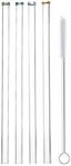 Reusable Clear Glass Straws - Artisanal Colored Tips, Wide Flow for Smoothies, Juices, Frozen Drinks, Milkshakes, Tea - Portable Travel Drinking, Long