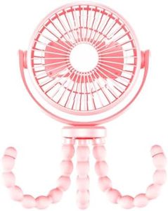 Mekbelt Clip on Fan for Exercise Bike/Treadmill, 360 Degree Rotatable Rechargeable Battery Operated Portable Fan for Treadmill Stationary Bike Exercise Machine（Pink）
