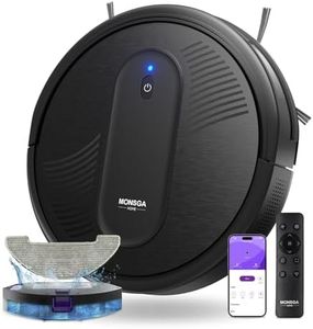 MONSGA Robot Vacuum with Mop, 3 in 1 Vacuum and Mop Robotic Vacuum with Auto Boost, 140mins Runtime, 3000Pa Powerful Suction, 3.2 inch Thin Robot Hoover, APP/Remote/Voice Control, for Hard Floors