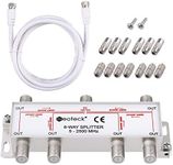 Neoteck 6-Way Coax Cable Splitter Bi-Directional MoCA 5-2500MHz, Coaxial Splitter