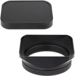 Haoge Metal Square Lens Hood for Fujifilm X100VI Fuji X100V X100F with 49mm UV Filter Adapter Ring & Metal Cap Kit Camera Accessories Black