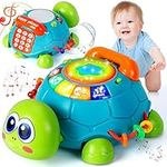 SYHLN Toys for 1 Year Old Girls Boys Gifts, Crawling Turtle Baby Toys 6 12+ Months, Toddler Toys Phone for 1 2 Year Old, Musical Sound Light Up Toys for Baby 9 Month, 1st Birthday Gifts for Girls Boys