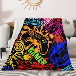 AISDE Gaming Blanket Soft Throw Blanket Games Flannel Fleece Blanket for Gamer Teens Kids Boys Game Controller Blankets Room Decor for Couch Sofa Bed Game Blanket Birthday Gifts 60"x 50"